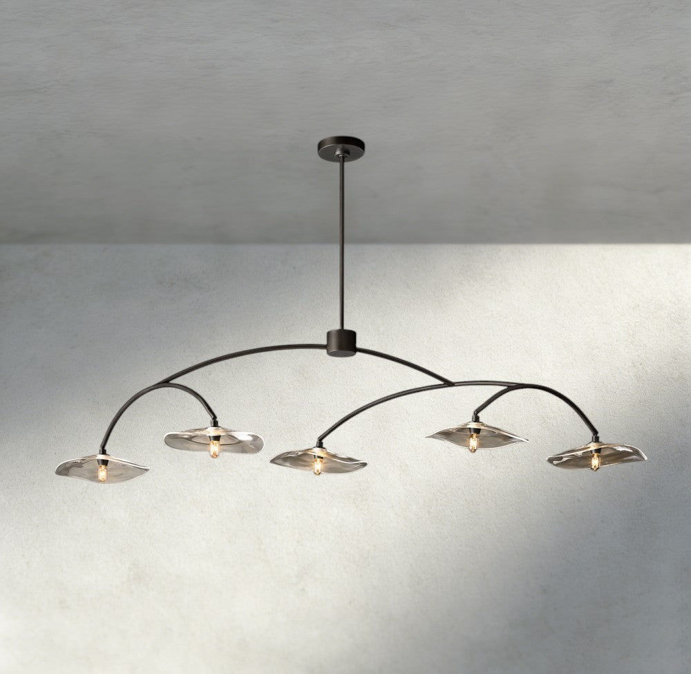 Lily Clear Glass Linear Chandelier-Chandelier-Manorlights