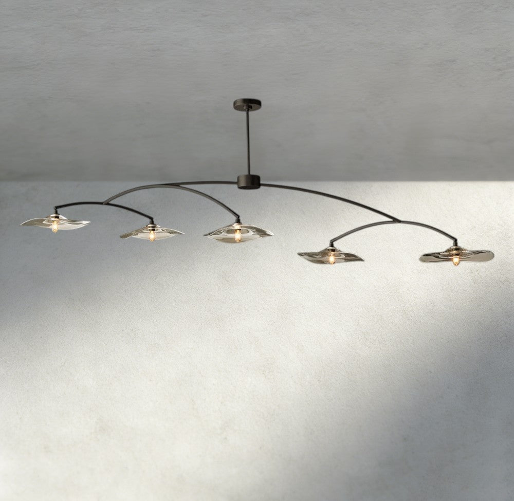 Lily Clear Glass Linear Chandelier-Chandelier-Manorlights