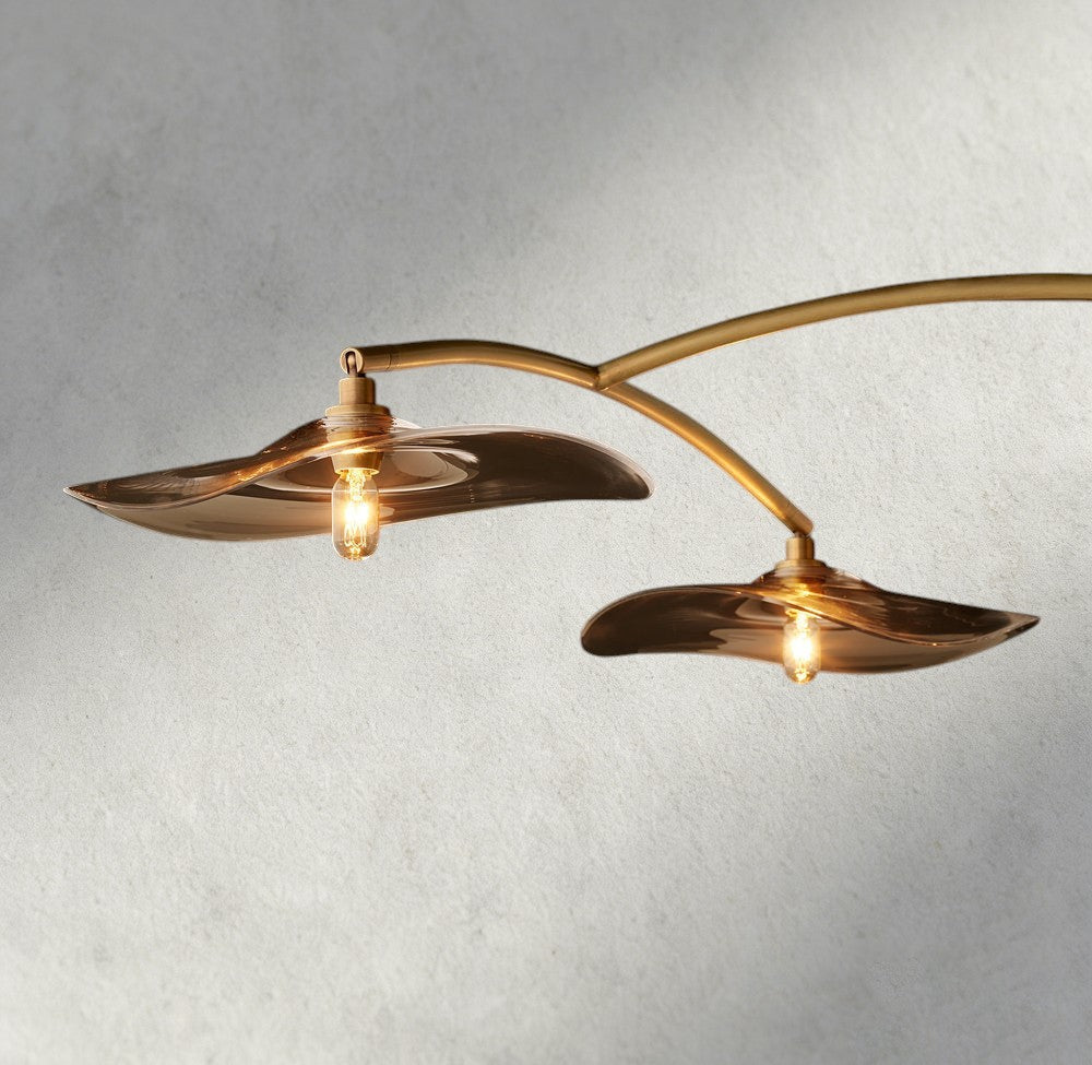 Lily Smoke Glass Linear Chandelier-Chandelier-Manorlights