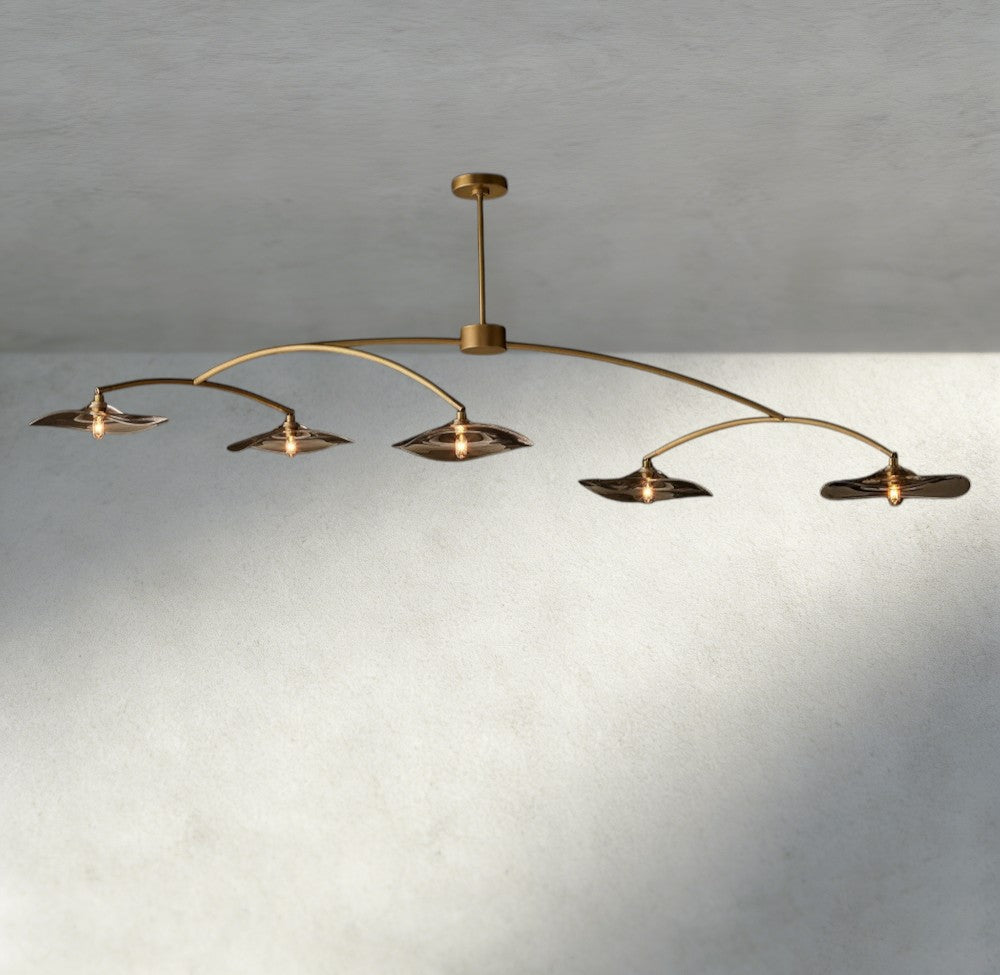 Lily Smoke Glass Linear Chandelier-Chandelier-Manorlights