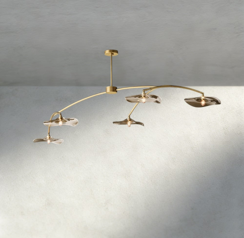 Lily Smoke Glass Linear Chandelier-Chandelier-Manorlights