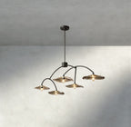 Lily Smoke Glass Linear Chandelier-Chandelier-Manorlights