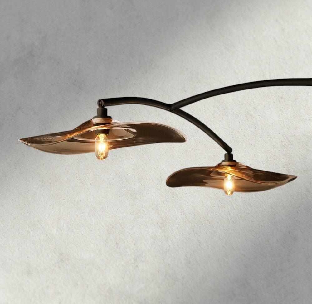 Lily Smoke Glass Linear Chandelier-Chandelier-Manorlights