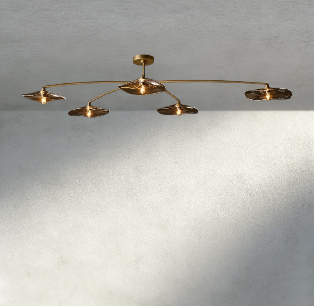 Lily Smoke Glass Flushmount-Flushmounts-Manorlights