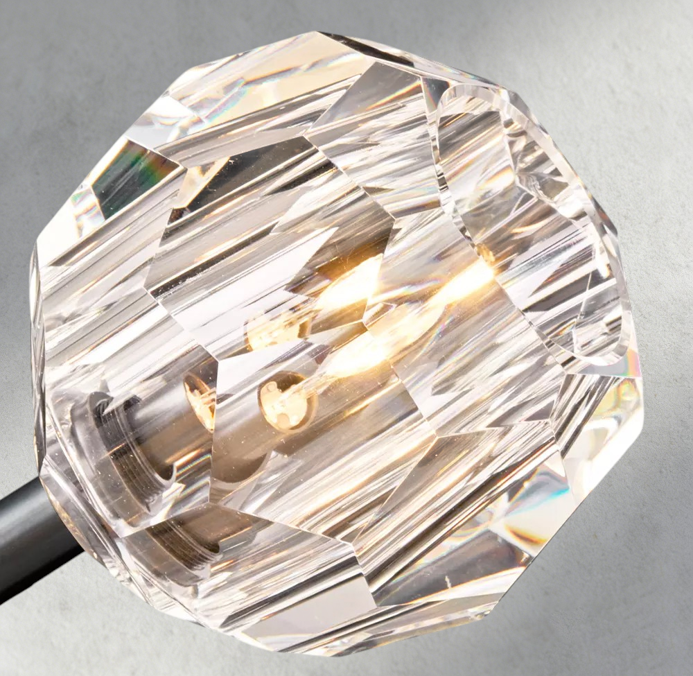 Boule De Cristal Clear Glass Linear Chandelier 48", 60"-Manorlights
