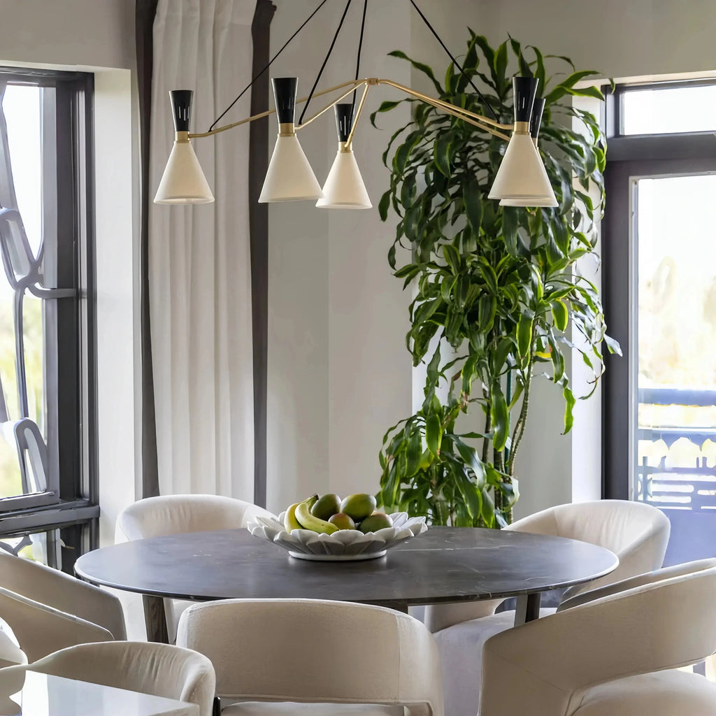 Ramsey 3/5 Lights Round Chandelier in black by Blush Lighting