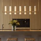 Ravelle Linear Milk Glass Chandelier 59", 71"