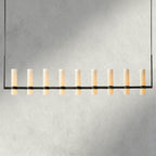 Ravelle Linear Milk Glass Chandelier 59", 71"-Chandelier-Manorlights