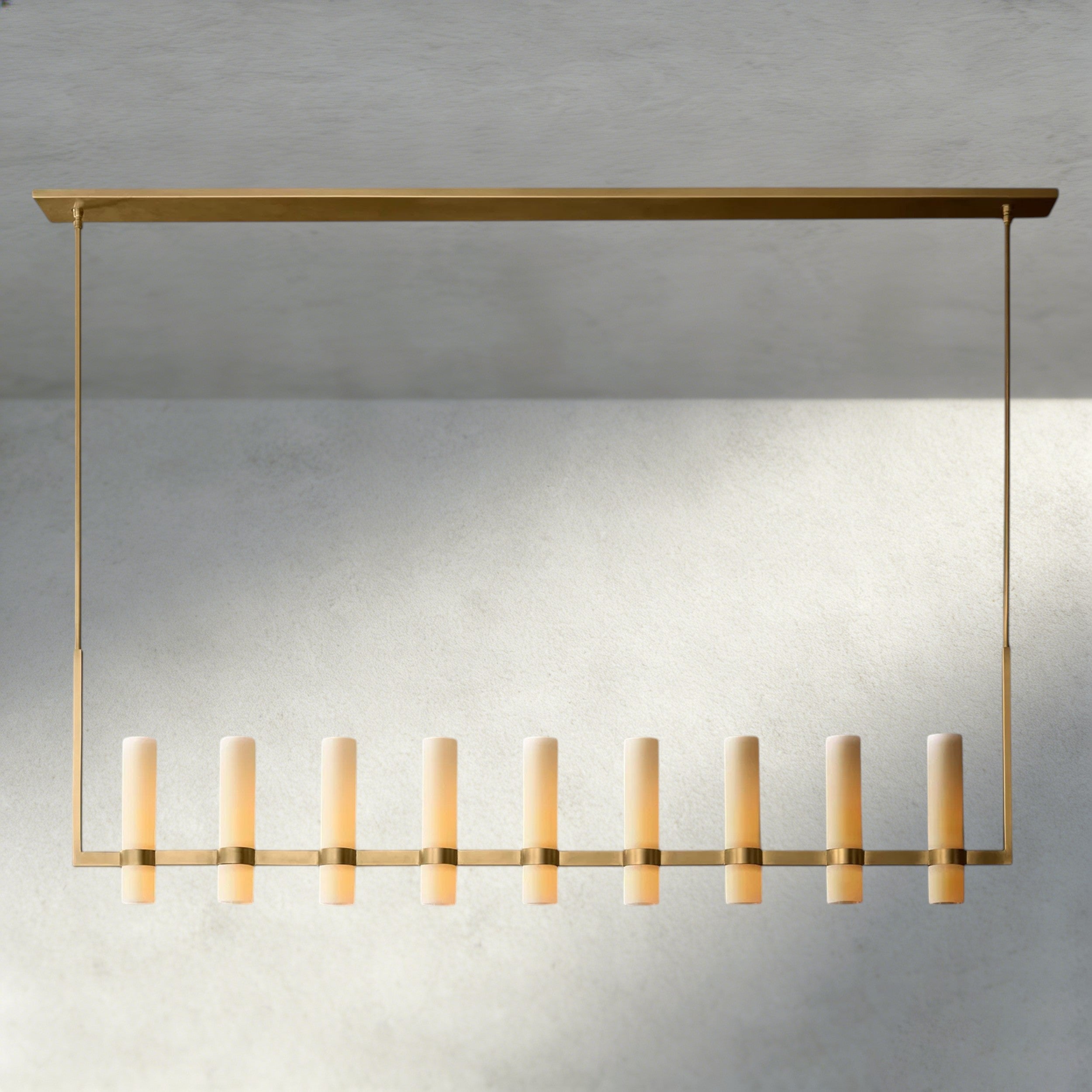 Ravelle Linear Milk Glass Chandelier 59", 71"-Chandelier-Manorlights
