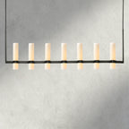 Ravelle Linear Milk Glass Chandelier 59", 71"-Chandelier-Manorlights