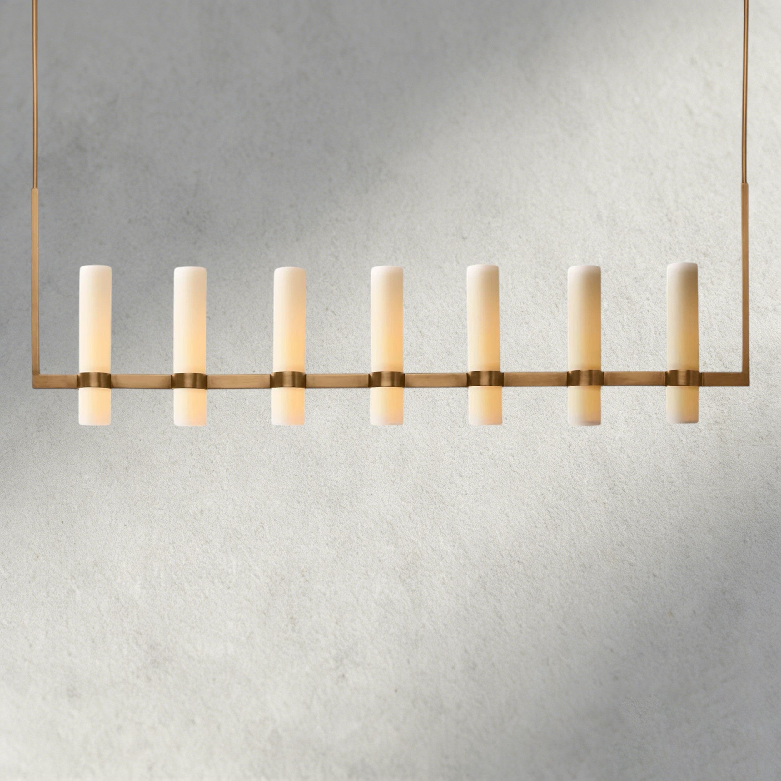 Ravelle Linear Milk Glass Chandelier 59", 71"-Chandelier-Manorlights