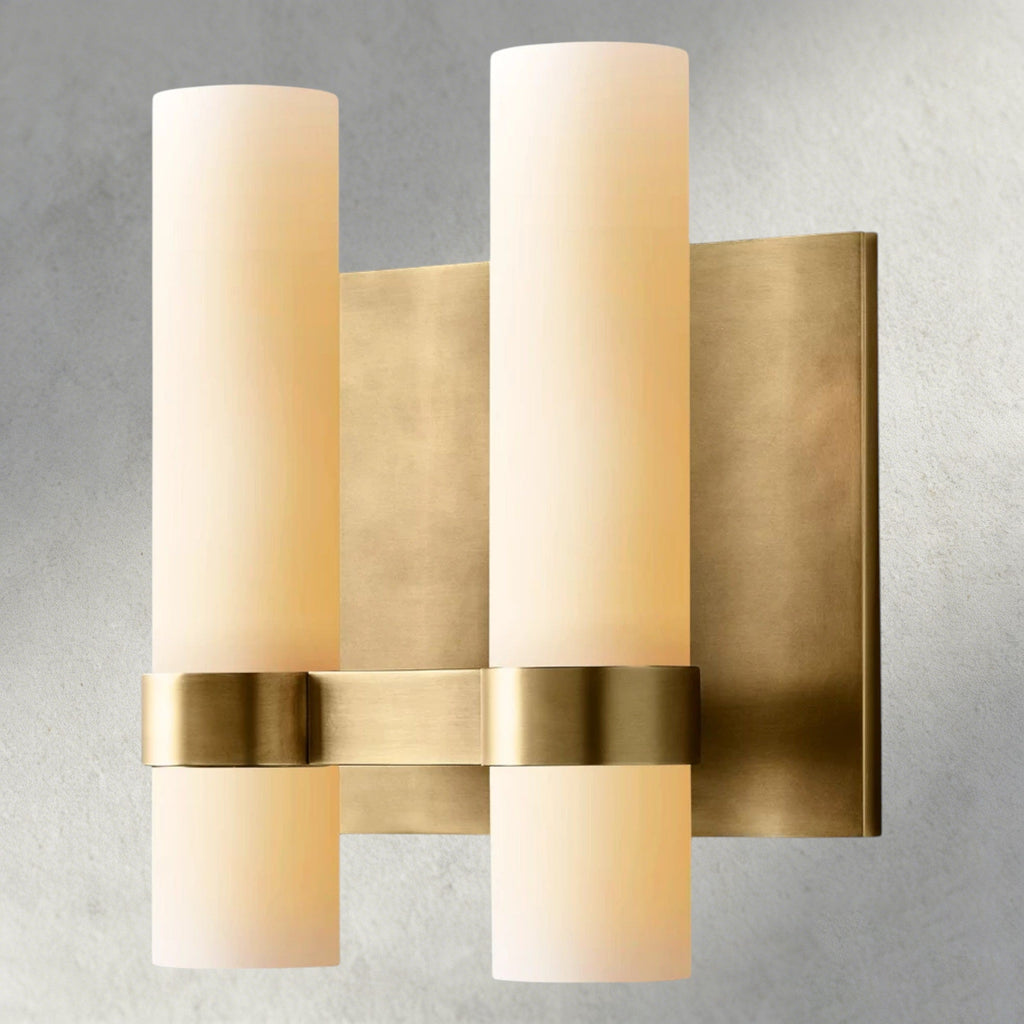 Ravelle Milk Glass Double Sconce-Wall Sconce-Manorlights
