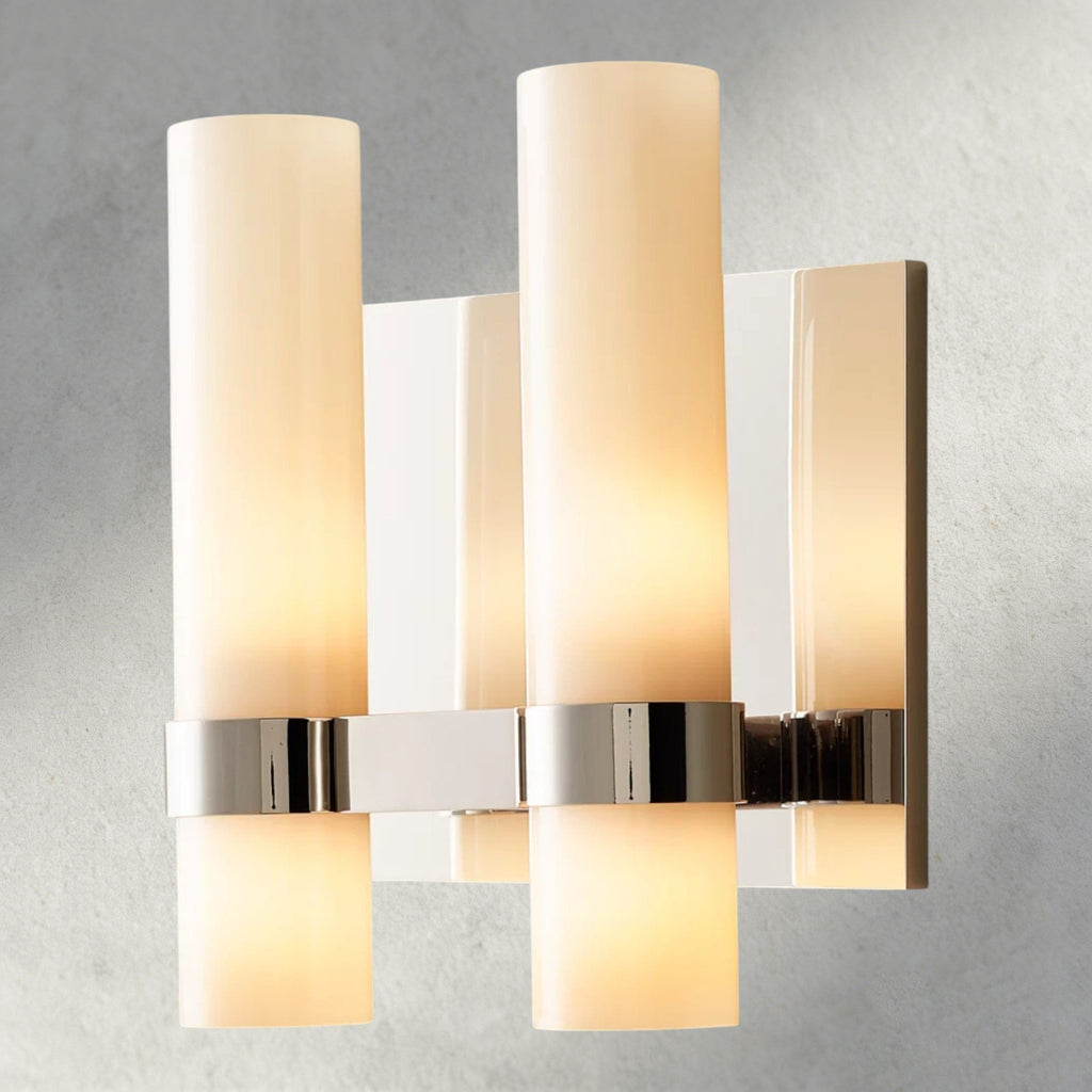 Ravelle Milk Glass Double Sconce-Wall Sconce-Manorlights