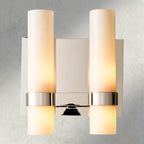 Ravelle Milk Glass Double Sconce-Wall Sconce-Manorlights