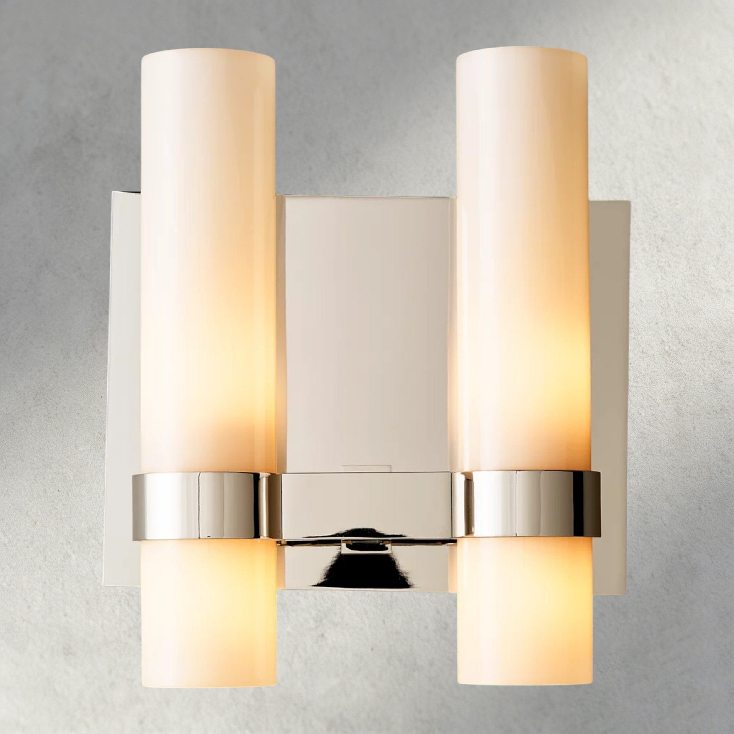 Ravelle Milk Glass Double Sconce-Wall Sconce-Manorlights