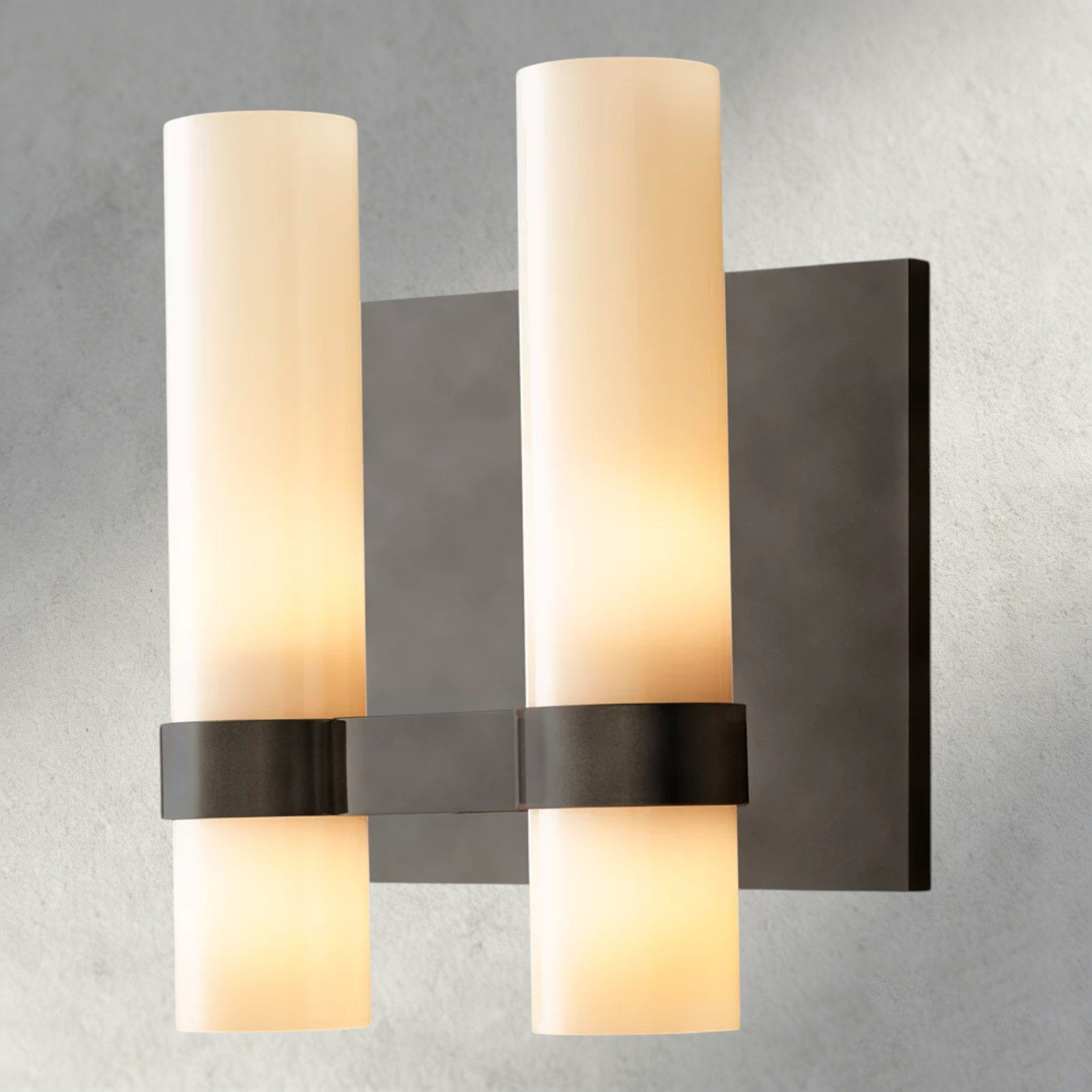 Ravelle Milk Glass Double Sconce-Wall Sconce-Manorlights