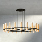 Ravelle Round Milk Glass Chandelier 36", 48", 60"-Chandelier-Manorlights