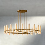 Ravelle Round Milk Glass Chandelier 36", 48", 60"-Chandelier-Manorlights