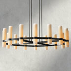 Ravelle Round Milk Glass Chandelier 36", 48", 60"-Chandelier-Manorlights