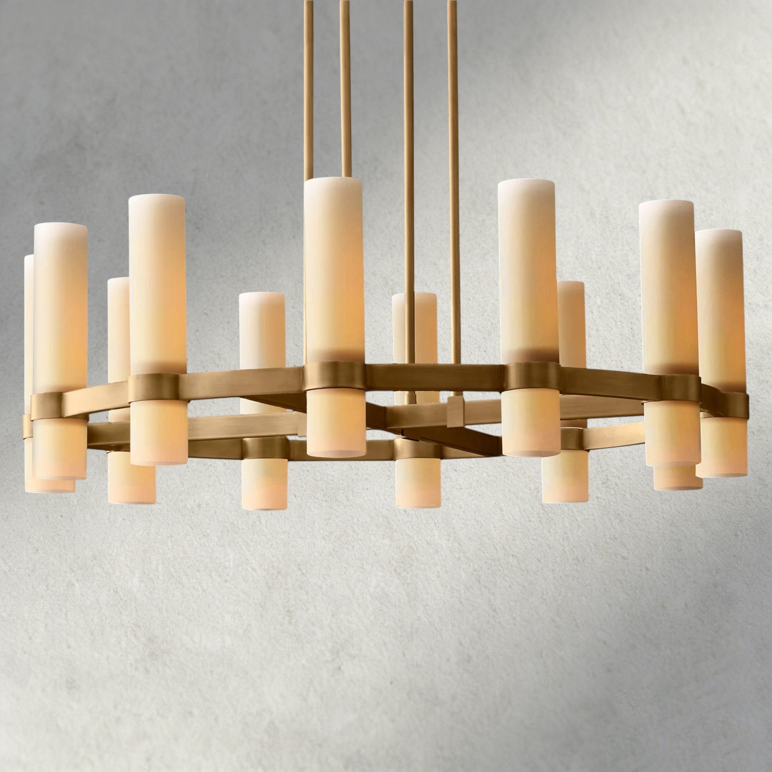 Ravelle Round Milk Glass Chandelier 36", 48", 60"-Chandelier-Manorlights