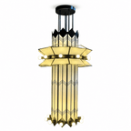 Rayonne Art Deco Chandelier - Ø 35.4″ × H 72″Black & WhiteManorlights