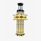 Rayonne Art Deco Chandelier - Ø 35.4″ × H 72″Black & WhiteManorlights
