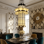 Rayonne Art Deco Chandelier - Ø 35.4″ × H 72″Black & WhiteManorlights