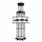 Rayonne Art Deco Chandelier - Ø 35.4″ × H 72″Black & WhiteManorlights