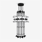 Rayonne Art Deco Chandelier - Ø 35.4″ × H 72″Black & WhiteManorlights