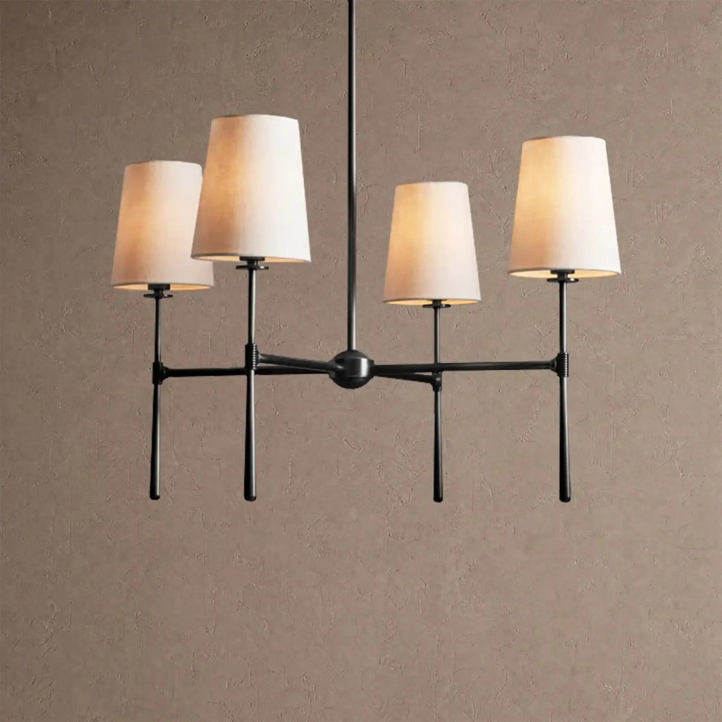 Rhodas Round Chandelier - 4-LightBlackBlushlighting