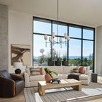 Rhodas Round Chandelier in brass by Blush Lighting