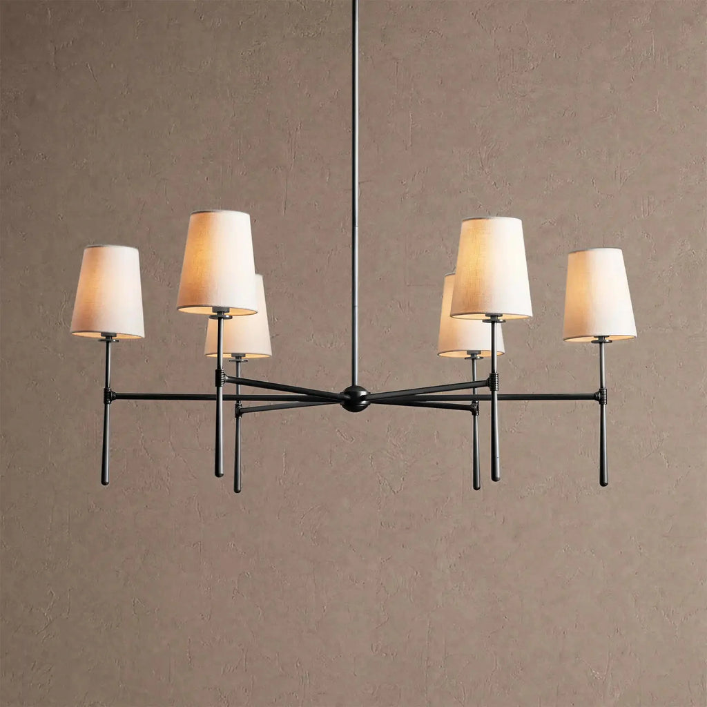 Rhodas Round Chandelier - 5-LightBlackBlushlighting