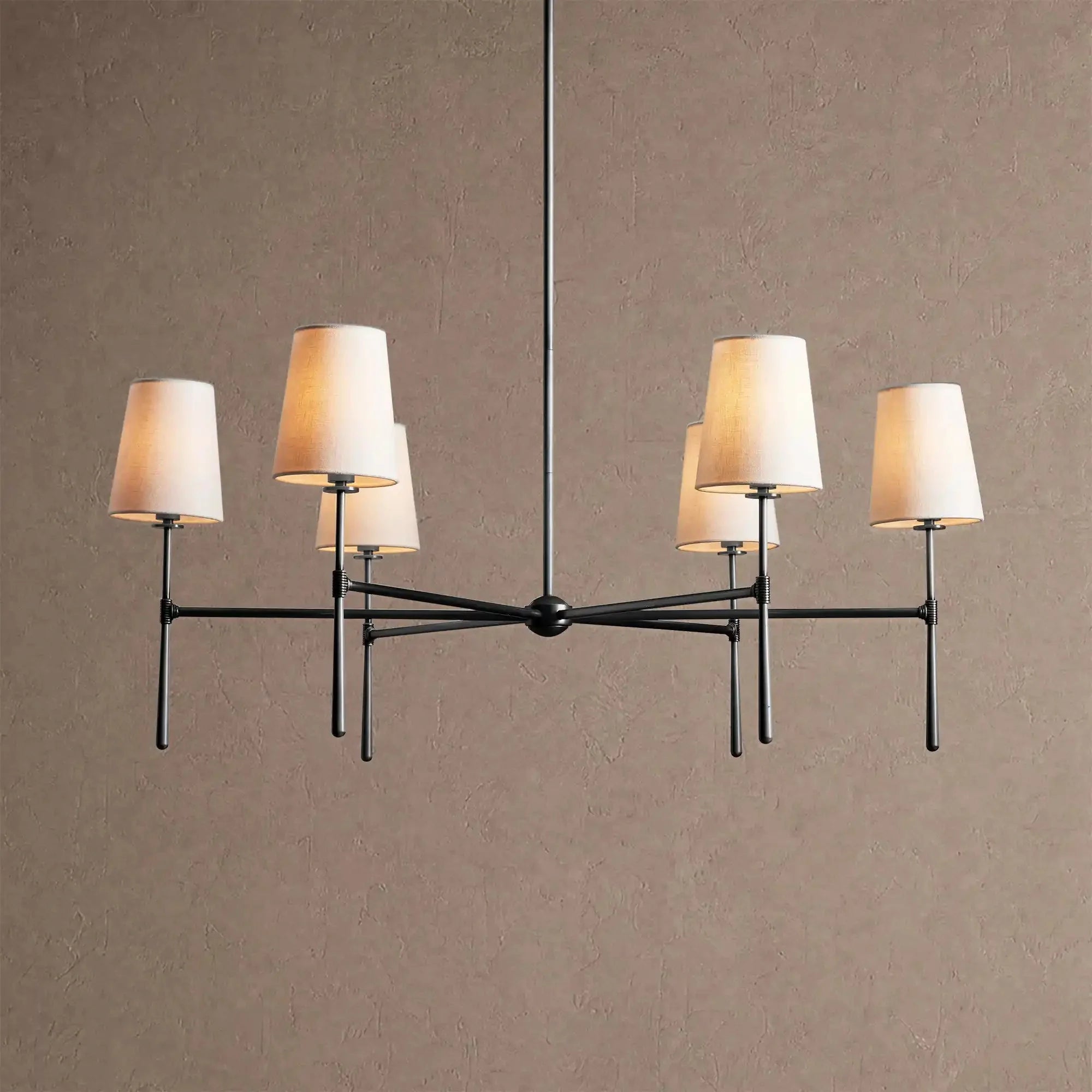 Rhodas Round Chandelier - 5-LightBlackBlushlighting