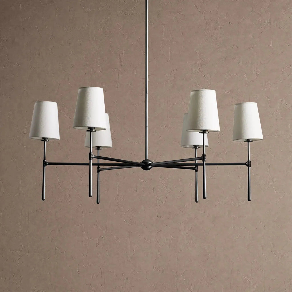 Rhodas Round Chandelier - 5-LightBlackBlushlighting