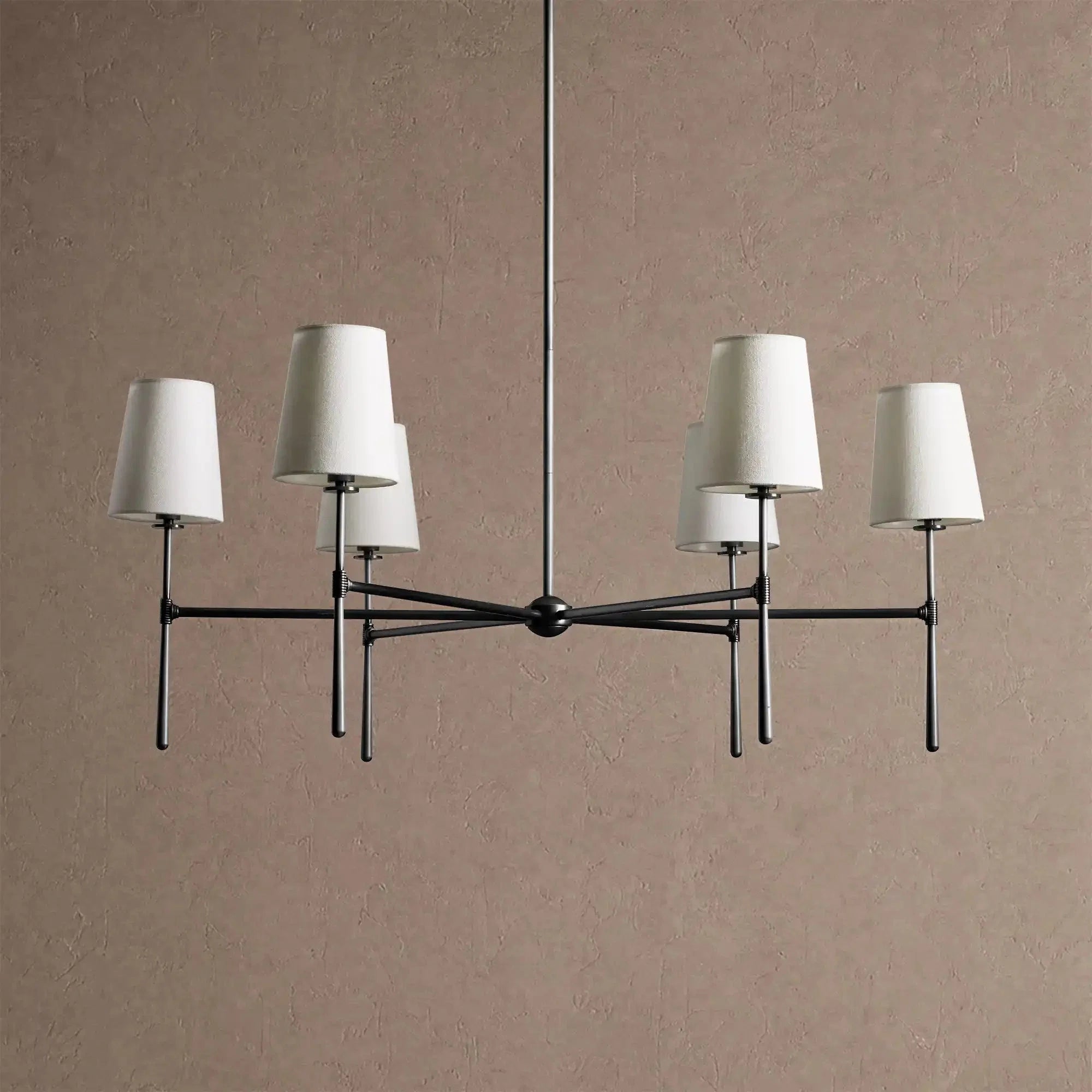 Rhodas Round Chandelier - 5-LightBlackBlushlighting