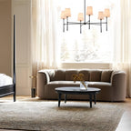 Rhodas Round Chandelier - brass finish, modern home lighting