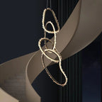 Rose Rock Crystal Chandelier Irregular Round Lamp Fixtures - 47.2" HManorlights