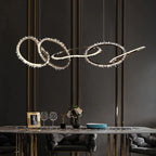 Rose Rock Crystal Chandelier Irregular Round Lamp Fixtures - 59" LManorlights