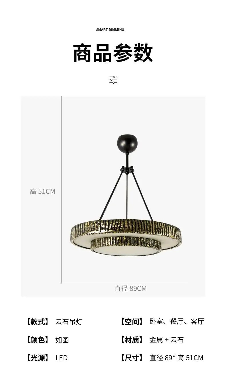 Round Vintage Alabaster Chandelier - Manorlights