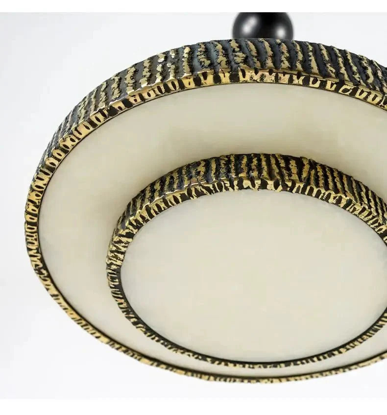 Round Vintage Alabaster Chandelier - Manorlights