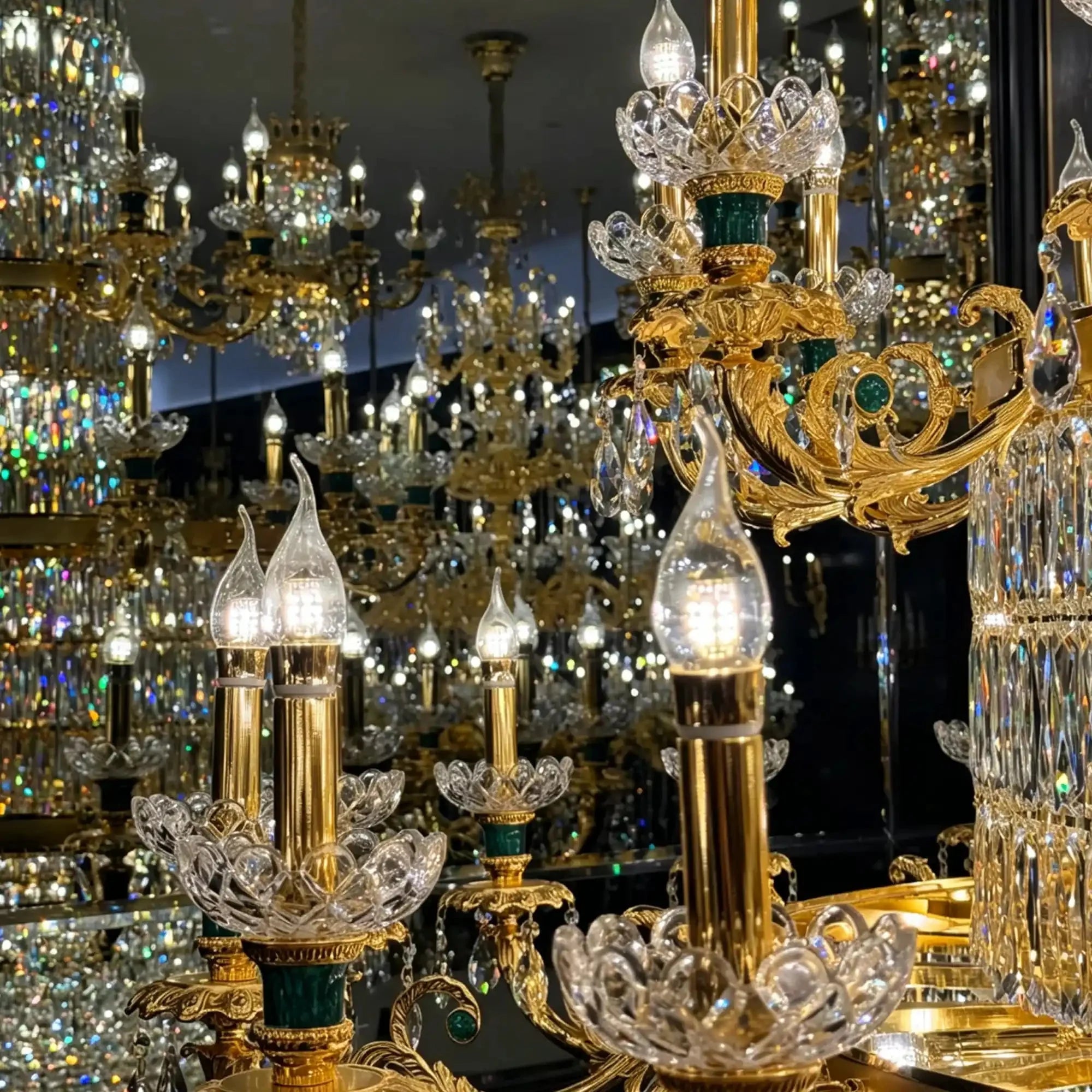 Royal Palace Crown Tiered Crystal Chandelier - CustomWarm LightManorlights