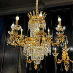 Royal Palace Crown Tiered Crystal Chandelier - CustomWarm LightManorlights
