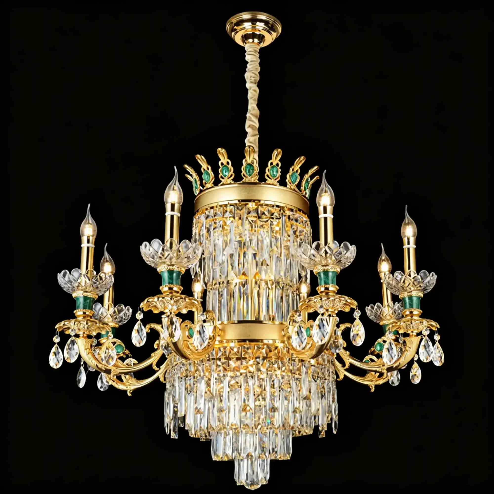 Royal Palace Crown Tiered Crystal Chandelier - 13Lights/D32.28"*H26.77"(D82cm*H68cm)Warm LightManorlights