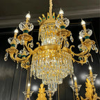 Royal Palace Crown Tiered Crystal Chandelier - CustomWarm LightManorlights