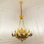 Royal Versailles Malachite Inlay Gilded Brass Candles Chandelier - Style B: D50.4"*H62.2" (D128cm*H158cm)/100kgWarm LightManorlights