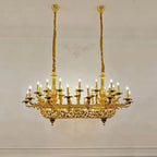 Royal Versailles Malachite Inlay Gilded Brass Candles Chandelier - Style C: L66.93"*W34.65"*H34.65" (L170cm*W88cm*H88cm)/80kgWarm LightManorlights