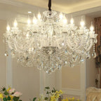 Rustic Antique European Candle Crystal Chandelier Popular Farmhouse Ceiling Light Fixture For Living Room - 6 Lights D25.6"*H21.65"Warm LightBlushlighting