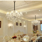 Rustic Antique European Candle Crystal Chandelier Popular Farmhouse Ceiling Light Fixture For Living Room - 10 Lights D35.4"*H21.65"Warm LightBlushlighting