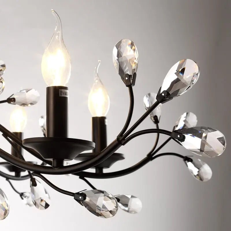 Rustic Wrought Iron Chandeliers 12 Lights - BlackCool Light 6000K - Manorlights
