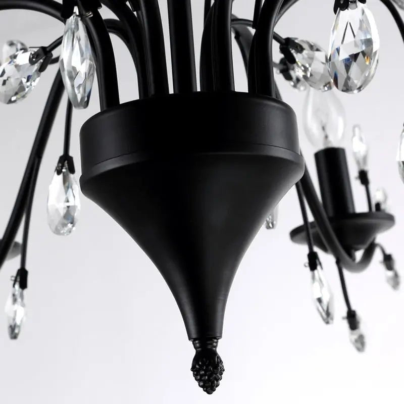 Rustic Wrought Iron Chandeliers 12 Lights - BlackCool Light 6000K - Manorlights